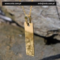 Wisiorek stal nierdzewna  szlachetna 45x10 mm kolor złoty