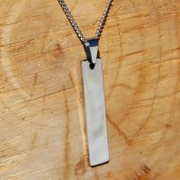 Wisiorek stal nierdzewna  szlachetna 45x10 mm kolor stalowy srebrny