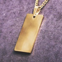 Wisiorek stal nierdzewna  szlachetna 40x20 mm kolor złoty