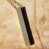 Wisiorek 3D stal nierdzewna  szlachetna 40x5 mm kolor złoty