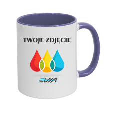 Kubek z fioletowym wnętrzem i uchem
