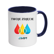 Kubek z granatowym wnętrzem i uchem