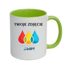 Kubek z jasnozielonym wnętrzem i uchem