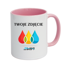 Kubek z różowym wnętrzem i uchem