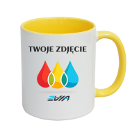 Kubek z żółtym wnętrzem i uchem Kubek z żółtym wnętrzem i uchem