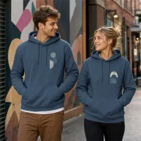 Bluza z Kapturem College Hoodie  - Nadruk -  kolor Airforce Blue