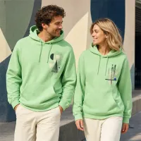 Bluza z Kapturem College Hoodie  - Nadruk -  kolor Apple Green