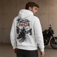 Bluza z Kapturem College Hoodie  - Nadruk -  kolor Arctic White