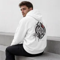 Bluza z Kapturem College Hoodie  - Nadruk -  kolor Arctic White