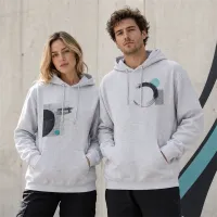 Bluza z Kapturem College Hoodie  - Nadruk -  kolor Ash Heather