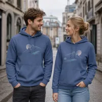 Bluza z Kapturem College Hoodie  - Nadruk -  kolor Atlantic Blue