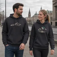 Bluza z Kapturem College Hoodie  - Nadruk -  kolor Black Smoke