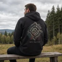Bluza z Kapturem College Hoodie  - Nadruk -  kolor Black Smoke