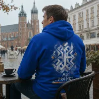 Bluza z Kapturem College Hoodie  - Nadruk -  kolor Bright Royal