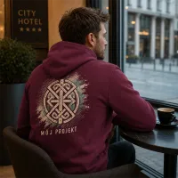 Bluza z Kapturem College Hoodie  - Nadruk -  kolor Burgundy Smoke