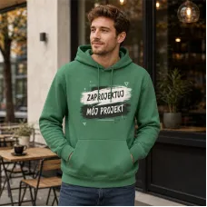 Bluza z Kapturem College Hoodie  - Nadruk -  kolor Cactus Green
