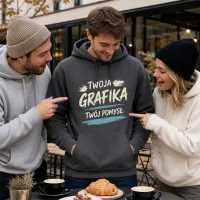 Bluza z Kapturem College Hoodie - Nadruk - kolor Charcoal Heather Bluza z Kapturem College Hoodie - Nadruk - kolor Charcoal Heather