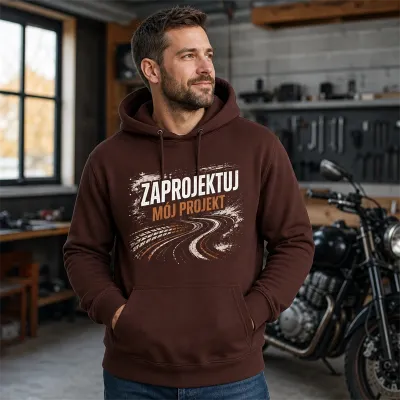 Bluza z Kapturem College Hoodie - Nadruk - kolor Chocolate Fudge Brownie Bluza z Kapturem College Hoodie - Nadruk - kolor Chocolate Fudge Brownie