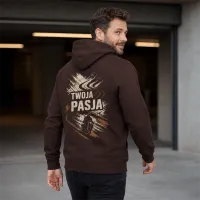 Bluza z Kapturem College Hoodie - Nadruk - kolor Chocolate Fudge Brownie Bluza z Kapturem College Hoodie - Nadruk - kolor Chocolate Fudge Brownie