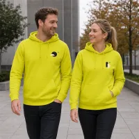 Bluza z Kapturem College Hoodie  - Nadruk -  kolor Citrus