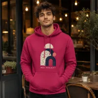 Bluza z Kapturem College Hoodie  - Nadruk -  kolor Cranberry