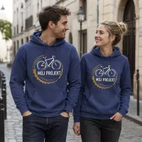 Bluza z Kapturem College Hoodie  - Nadruk -  kolor Denim Blue