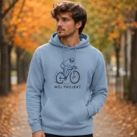 Bluza z Kapturem College Hoodie  - Nadruk -  kolor Dusty Blue