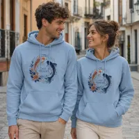 Bluza z Kapturem College Hoodie  - Nadruk -  kolor Dusty Blue