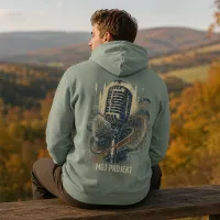 Bluza z Kapturem College Hoodie  - Nadruk -  kolor Dusty Green
