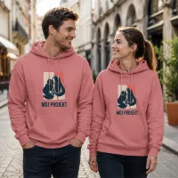 Bluza z Kapturem College Hoodie  - Nadruk -  kolor Dusty Rose