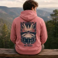Bluza z Kapturem College Hoodie  - Nadruk -  kolor Dusty Rose