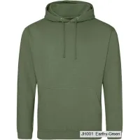 Bluza z Kapturem College Hoodie  - Nadruk -  kolor Earthy Green
