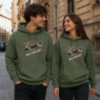 Bluza z Kapturem College Hoodie  - Nadruk -  kolor Earthy Green