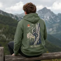 Bluza z Kapturem College Hoodie  - Nadruk -  kolor Earthy Green
