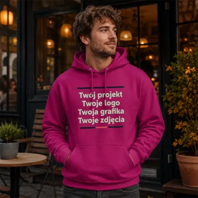 Bluza z Kapturem College Hoodie - Nadruk - kolor Festival Fuchsia Bluza z Kapturem College Hoodie - Nadruk - kolor Festival Fuchsia