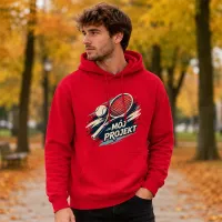 Bluza z Kapturem College Hoodie  - Nadruk -  kolor Fire Red