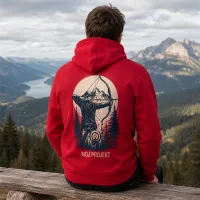 Bluza z Kapturem College Hoodie  - Nadruk -  kolor Fire Red
