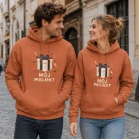 Bluza z Kapturem College Hoodie  - Nadruk -  kolor Ginger Biscuit