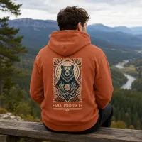 Bluza z Kapturem College Hoodie  - Nadruk -  kolor Ginger Biscuit