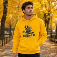 Bluza z Kapturem College Hoodie  - Nadruk -  kolor Gold