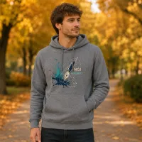 Bluza z Kapturem College Hoodie  - Nadruk -  kolor Graphite Heather