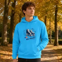 Bluza z Kapturem College Hoodie  - Nadruk -  kolor Hawaiian Blue
