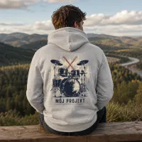 Bluza z Kapturem College Hoodie  - Nadruk -  kolor Heather Grey