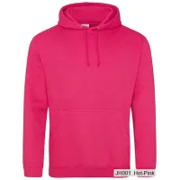 Bluza z Kapturem College Hoodie  - Nadruk -  kolor Hot Pink