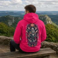 Bluza z Kapturem College Hoodie  - Nadruk -  kolor Hot Pink