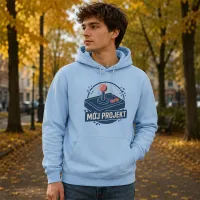 Bluza z Kapturem College Hoodie  - Nadruk -  kolor Ice Blue