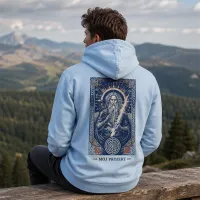 Bluza z Kapturem College Hoodie  - Nadruk -  kolor Ice Blue