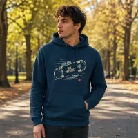 Bluza z Kapturem College Hoodie  - Nadruk -  kolor Ink Blue