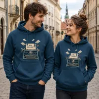 Bluza z Kapturem College Hoodie  - Nadruk -  kolor Ink Blue
