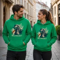 Bluza z Kapturem College Hoodie - Nadruk - kolor Kelly Green Bluza z Kapturem College Hoodie - Nadruk - kolor Kelly Green